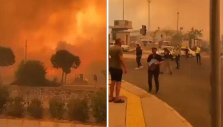 Alevlerin sardığı İzmir’den gelen görüntüler vahim! Herkes kaçacak yer arıyor