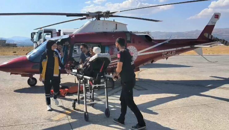 Bingöl’de Ambulans Helikopter İle Hastaneye Yetiştirilen Kişi