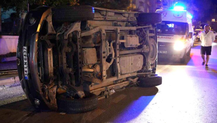 Edirne’de Otomobil Takla Attı, Sürücü Yaralandı