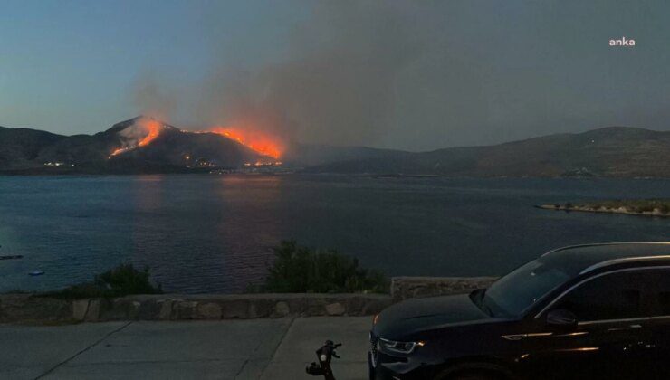 İzmir Urla’da Orman Yangını Söndürme Çalışmaları Devam Ediyor