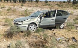 Konya’da takla atan otomobilde 8 kişi yaralandı