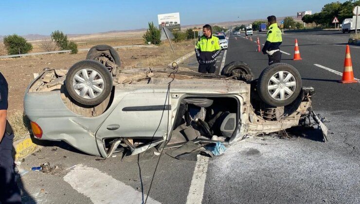 Konya’nın Kulu ilçesinde otomobil devrildi, sürücü yaralandı