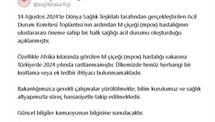 M çiçeği Türkiye’de görülmedi, tedbir gerekmiyor