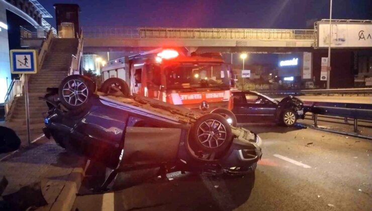 Maltepe’de Kaza: İki Araç Çarpıştı, Bir Araç Takla Attı