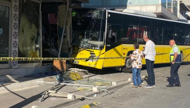 Pendik’te İETT otobüsü kuaför dükkanına daldı: 6 yaralı