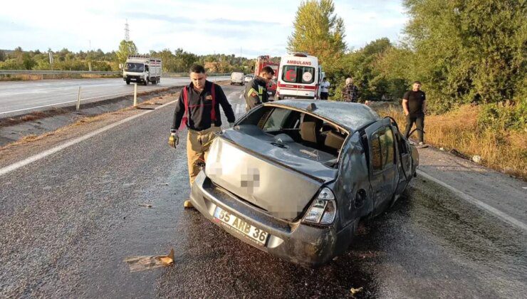 Safranbolu’da takla atan otomobilin sürücüsü yaralandı