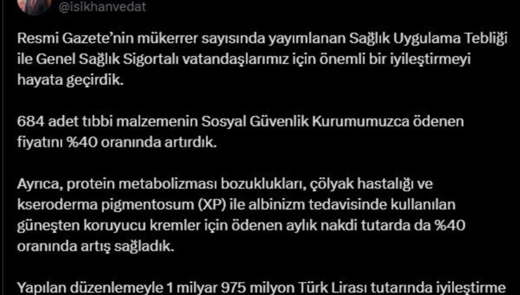 SGK, 684 adet tıbbi malzemenin fiyatını yüzde 40 artırdı