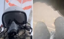 Uçağı vurulan Rus savaş pilotu, uçaktan atladığı anları videoya çekti