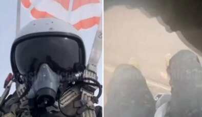 Uçağı vurulan Rus savaş pilotu, uçaktan atladığı anları videoya çekti