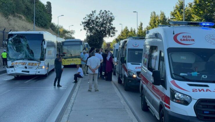 Üsküdar’da İETT otobüsüne çarpan yolcu otobüsünde 3 kişi yaralandı