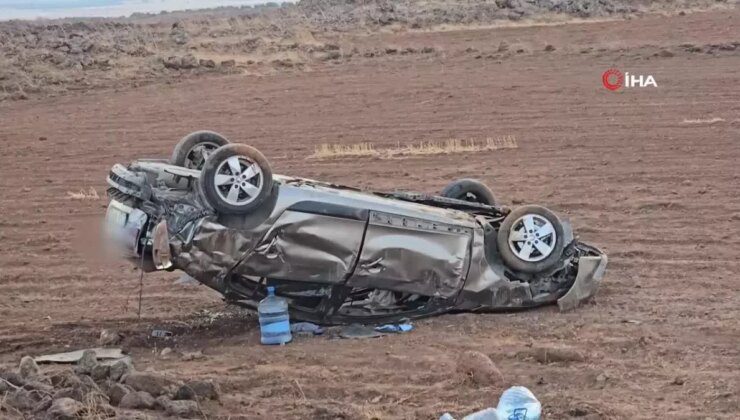 Gaziantep’te çarpışan 2 otomobilden biri takla attı: 4 yaralı