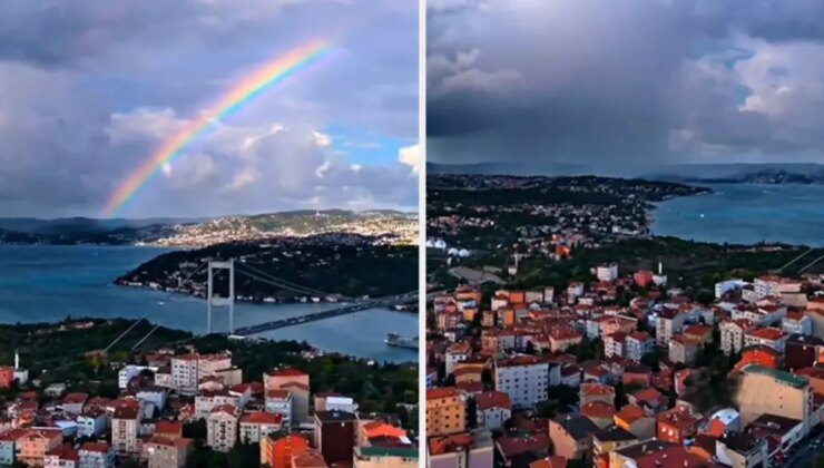 İstanbul’da yağmurun ardından gökyüzünde görsel şölen