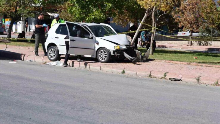 Konya’da Kalp Krizi Geçiren Sürücü Ağaçta Durabildi