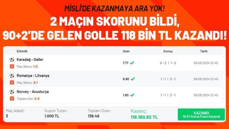 Misli’de kazanmaya ara yok! 2 maçın skorunu bildi, 90+2’de gelen golle 118 bin TL kazandı!