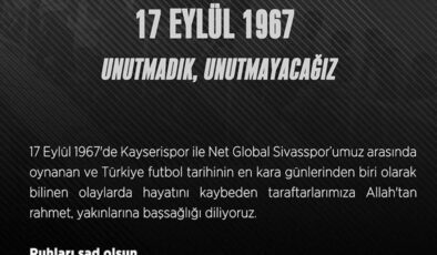 Sivasspor, 57 yıllık trajediyi unutmadı: 'Ruhları şad olsun…'