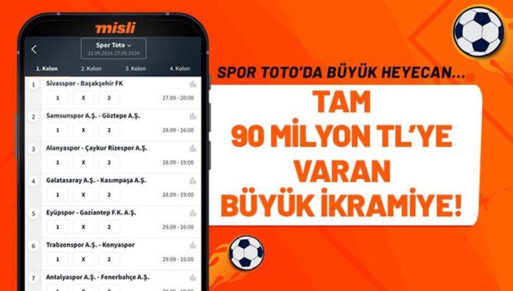 Spor Toto’da büyük heyecan… Tam 90 milyon TL’ye varan büyük ikramiye!