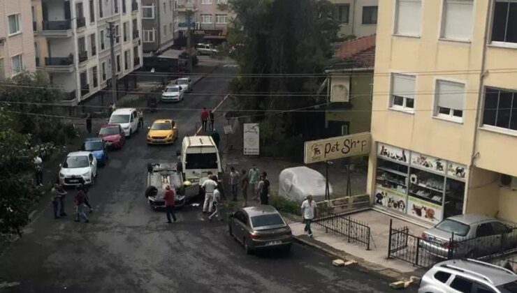 Zonguldak’ta trafik kazasında otomobil takla attı