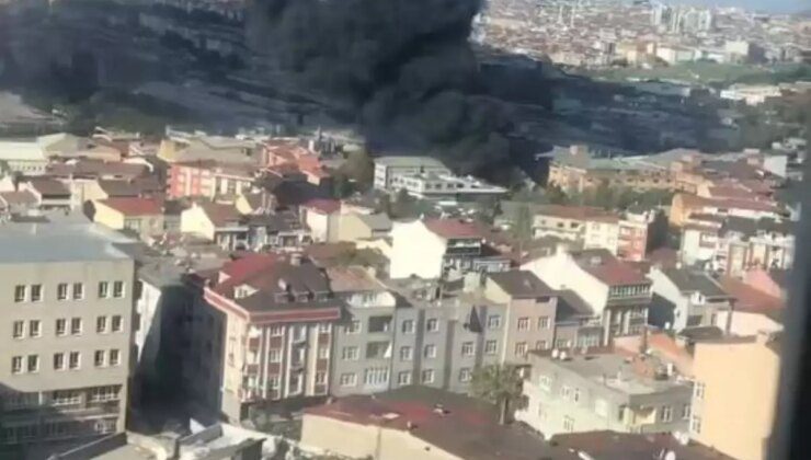 Gaziosmanpaşa’da halı sahadaki yangın kumaş deposuna sıçradı-4 // Yeni görüntülerle