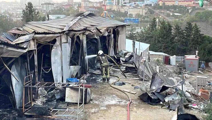 Gaziosmanpaşa’da İşçilerin Kaldığı Konteynerde Yangın Çıktı