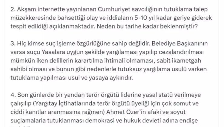 Mansur Yavaş’tan Ahmet Özer’in Tutuklamasına Tepki