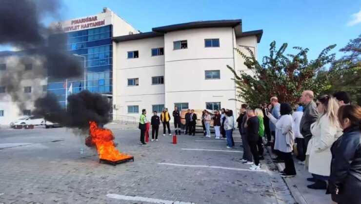 Pınarhisar Devlet Hastanesi’nde Yangın Eğitimi ve Tatbikatı Gerçekleştirildi