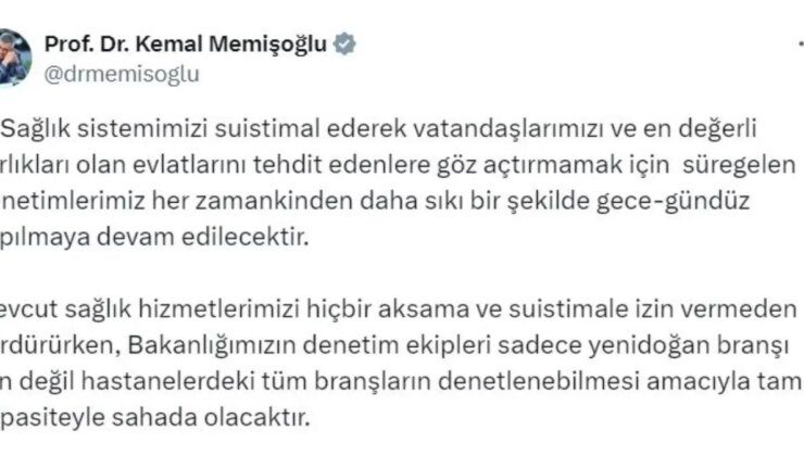 Sağlık Bakanı Memişoğlu’ndan Denetim ve Reform Vurgusu