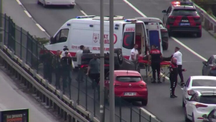 Şişli’de Otomobil Takla Attı, Trafik Yoğunluğu Oluştu