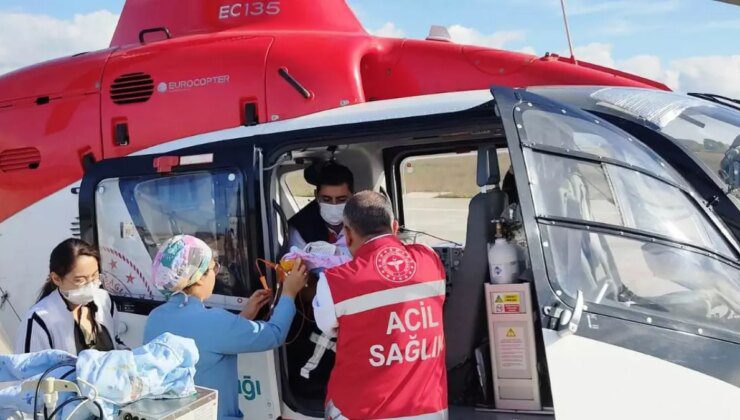 Tokat’ta Kalp Defektleri Olan Bebek Ambulans Helikopterle Ankara’ya Sevk Edildi