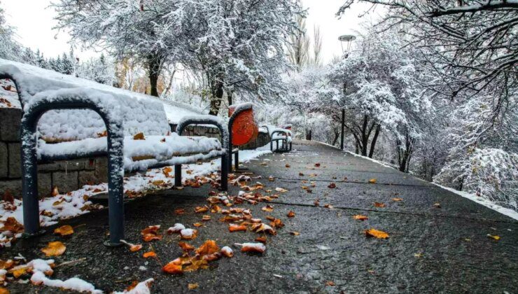 Ankara’daki beyaz örtü havadan görüntülendi