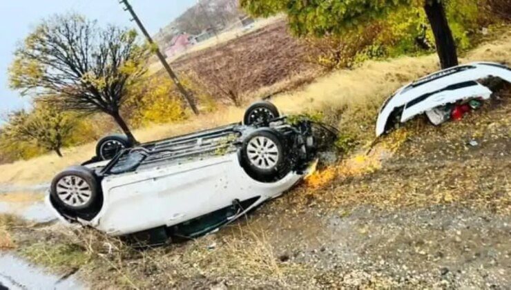 Elazığ’da Takla Atan Araçta 2 Yaralı