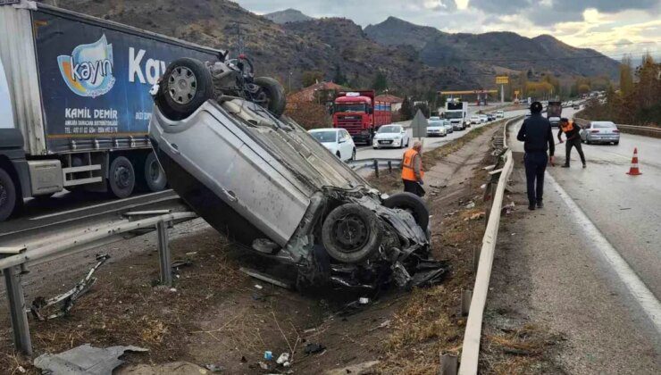 Kırıkkale’de Takla Atan Otomobilde Bir Yaralı