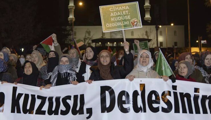 Ankara’da İsrail’in Saldırılarına Protesto Yürüyüşü