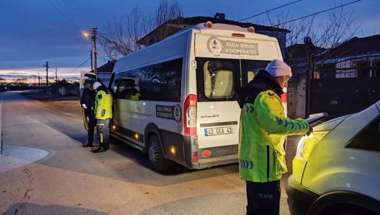 Kulu’da Okul Servislerine Güvenlik Denetimi