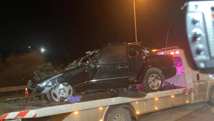 Kahramankazan’da kontrolden çıkan otomobil levha direğine çarptı: 1 ölü