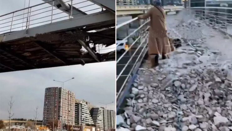 Ankara’da metronun yanı başındaki üstgeçidin son hali bu