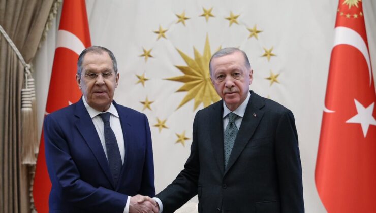 Cumhurbaşkanı Erdoğan Rusya Dışişleri Bakanı Lavrov ile bir arada