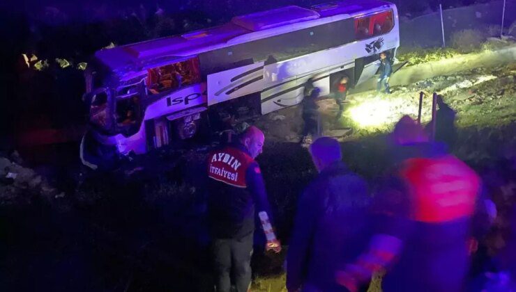 Aydın’da otobüsün şarampole düşmesi sonucu 1 kişi öldü, 27 kişi yaralandı