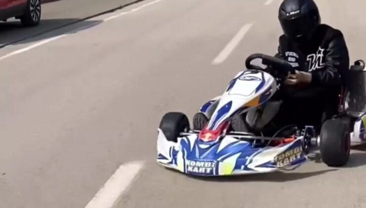 Bursa’da Go Kart İle Trafikte Drift Atan Genç Olay Yarattı