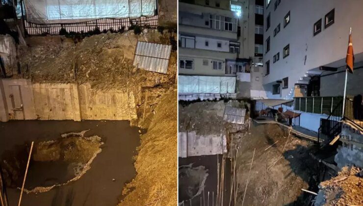 İstanbul Güngören’de toprak kayması! Anaokulunun arka bahçesi çöktü