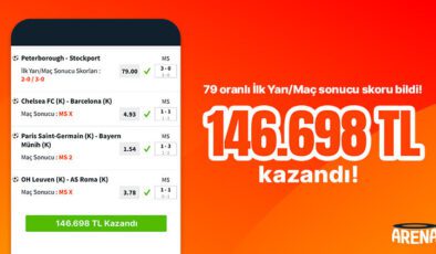 4 maçta 2.267 oran yakaladı, 75 TL’ye 146.698 TL kazandı!