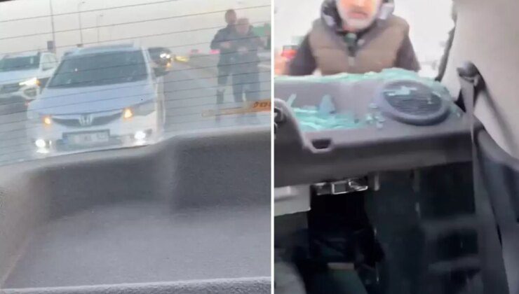 Ankara’da kan donduran anlar: Eline keseri alıp aracı paramparça etti