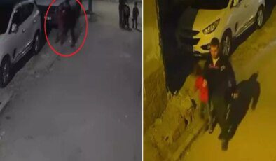 Başını otomobile çarptığı çocuğu yere fırlattı! Dehşet anları kamerada