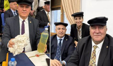 CHP’li vekiller bütçe görüşmelerine kasket takarak geldi