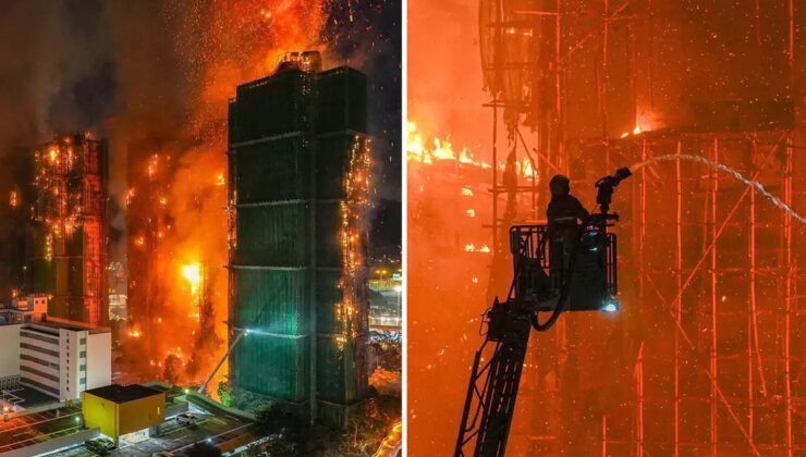 Hong Kong’daki yangın faciasından gelen görüntüler korkunç