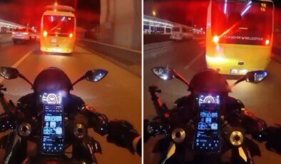 "Allah’ım sana geliyorum" diyen motosikletlinin kaza yaptığı anlar kamerada