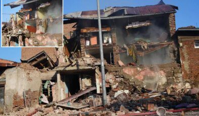 Şehir diken üstünde! Doğal gaz patlaması sonucu 2 ev çöktü