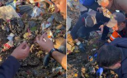 Yolda kaybettiği 10 yıllık birikimini 40 ton çöpün içinde buldular