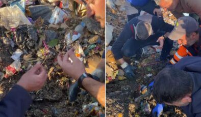 Yolda kaybettiği 10 yıllık birikimini 40 ton çöpün içinde buldular