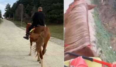 Kaçan at üzerinde 300 metrelik dehşet!