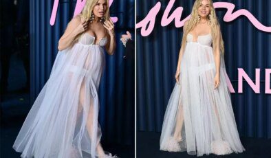 Ünlü oyuncu hamileliğini tül elbisesiyle kırmızı halıda duyurdu